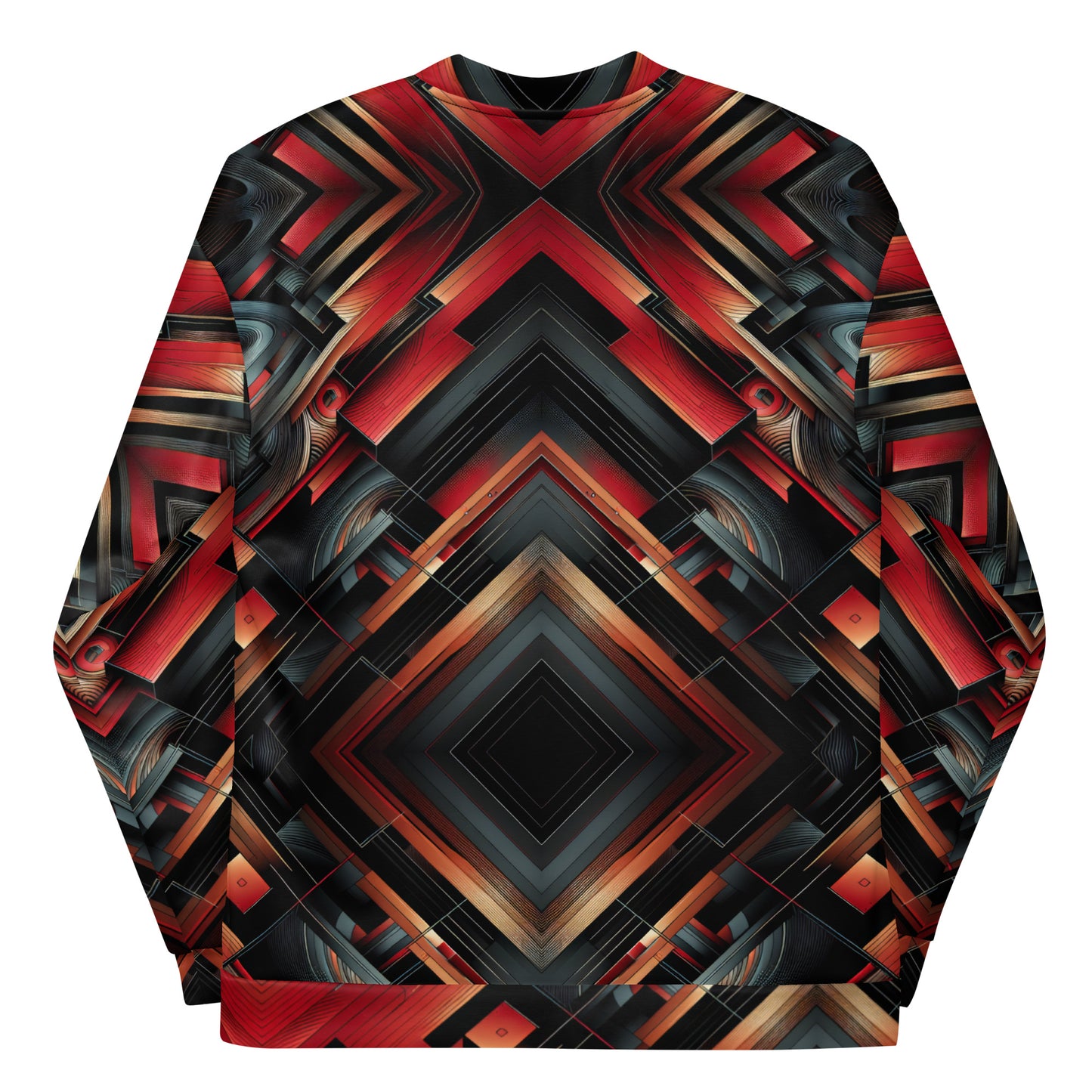 Red Abstract Print Unisex Bomber Jacket