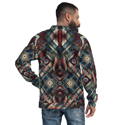 Red Abstract Pattern Unisex Bomber Jacket