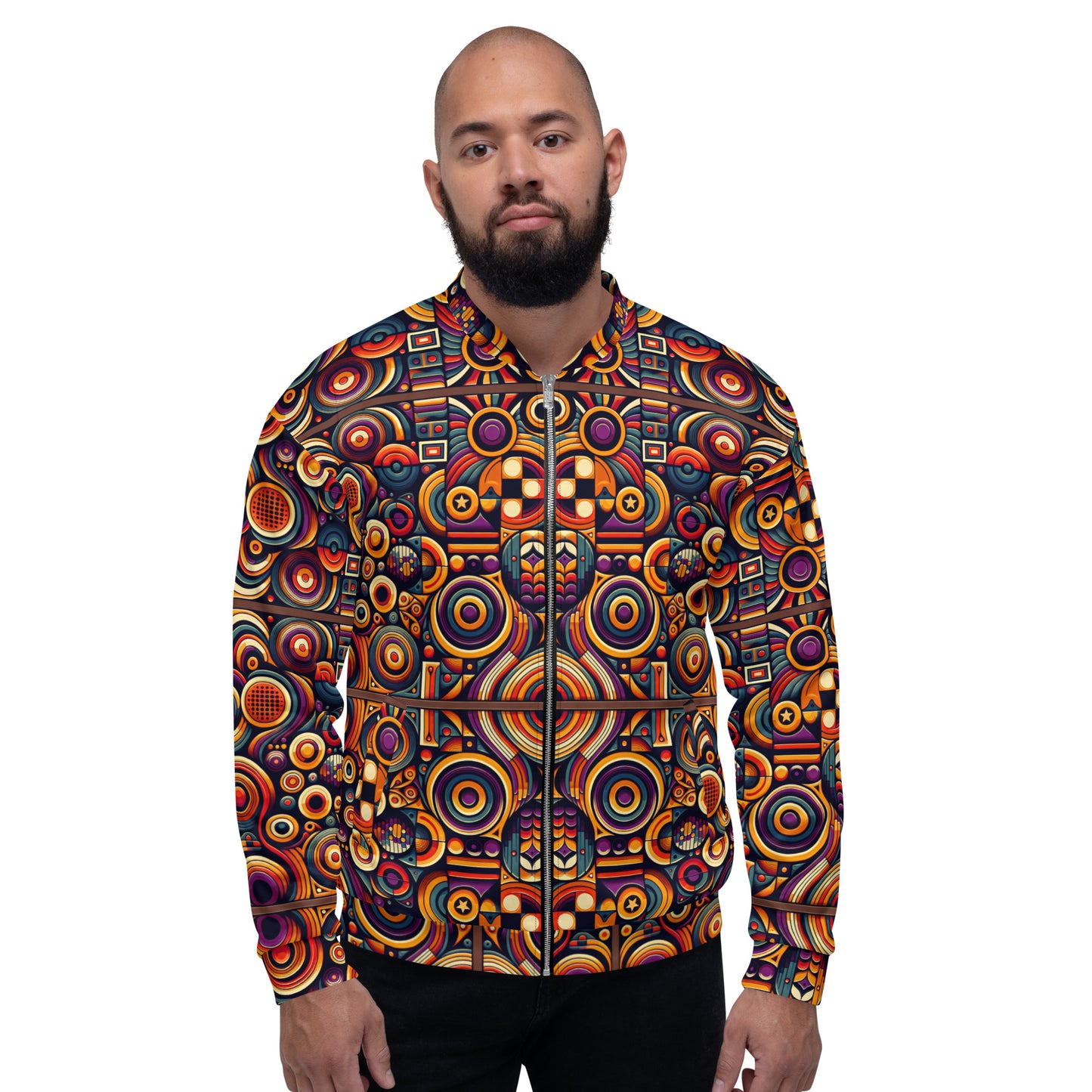 Rhythm Spiral Unisex Bomber Jacket