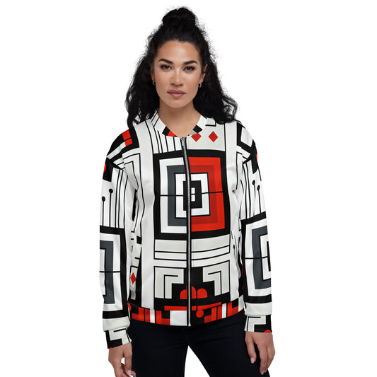 Square Abstract Unisex Bomber Jacket