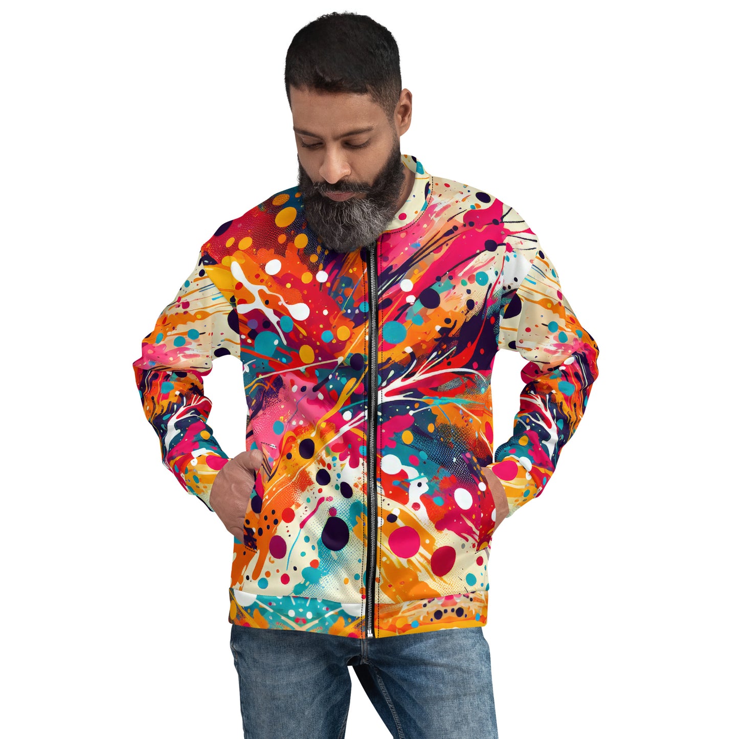 Paint Splatter Unisex Bomber Jacket