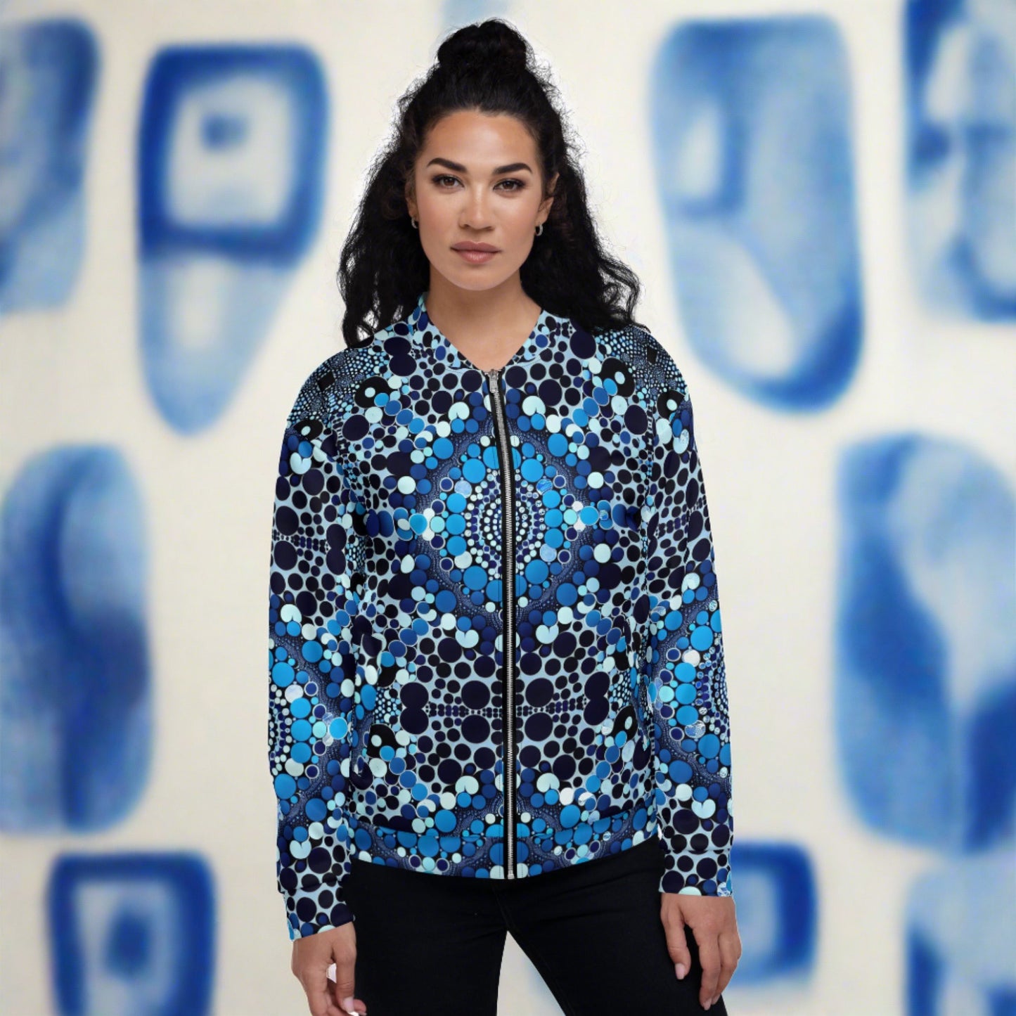 Blue Dots Unisex Bomber Jacket