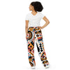 Abstract Face unisex wide-leg pants