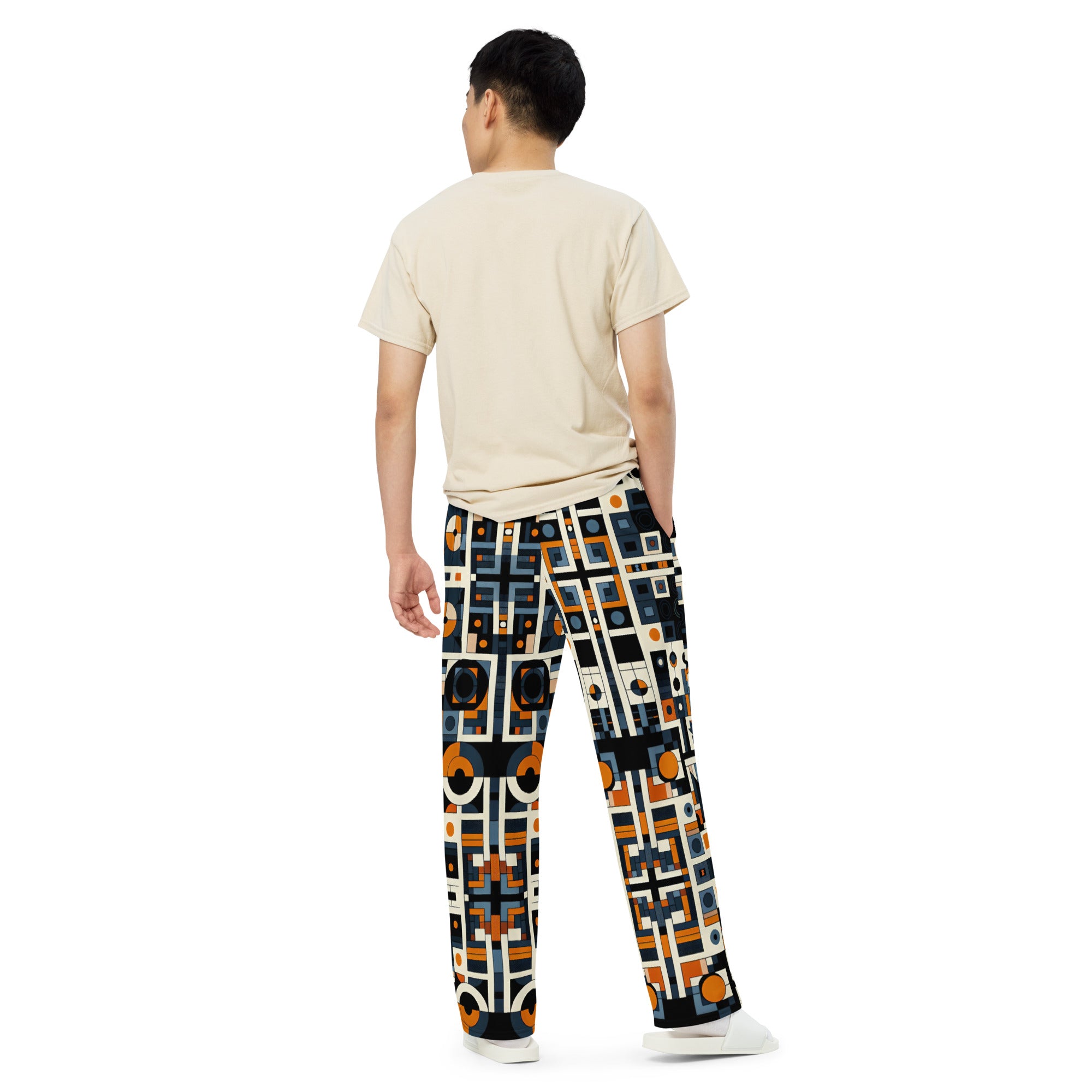 Geometric Abstract unisex wide-leg pants