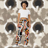 Abstract Face unisex wide-leg pants