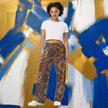 Ethnic Abstract Print unisex wide-leg pants