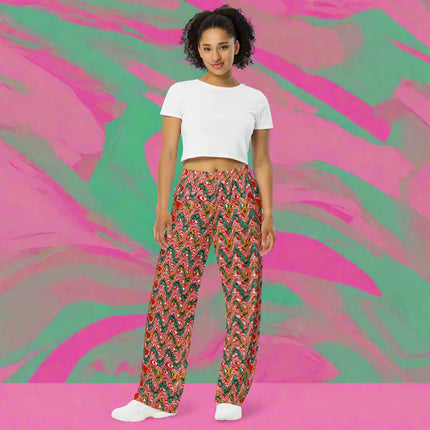 Pink Wave unisex wide-leg pants