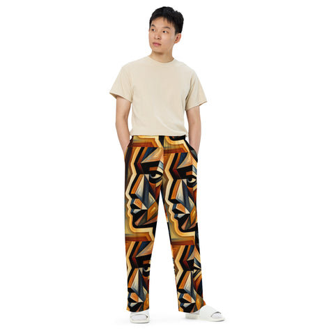 Geo Man unisex wide-leg pants