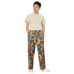 Blue and Burnt Orange unisex wide-leg pants