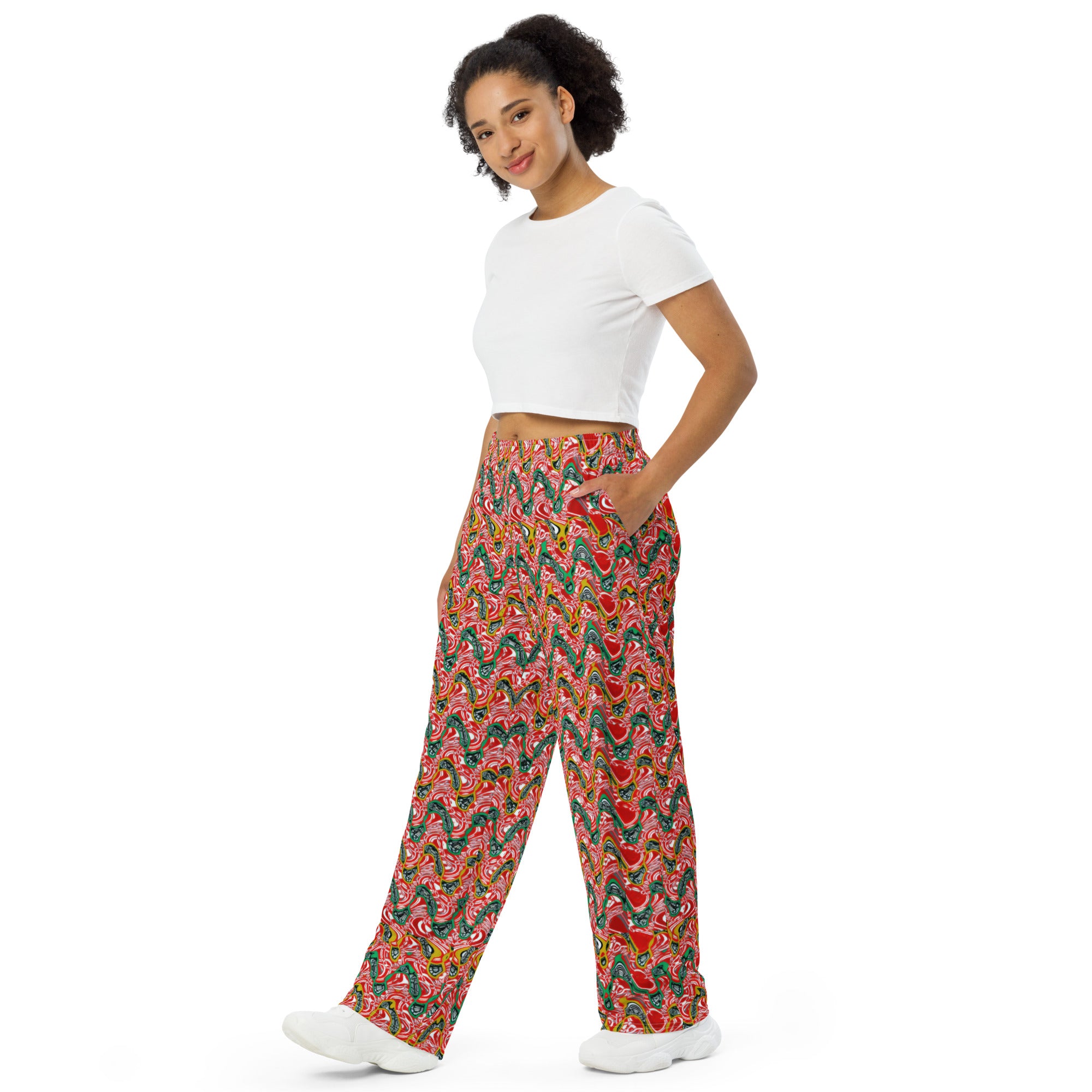 Pink Wave unisex wide-leg pants