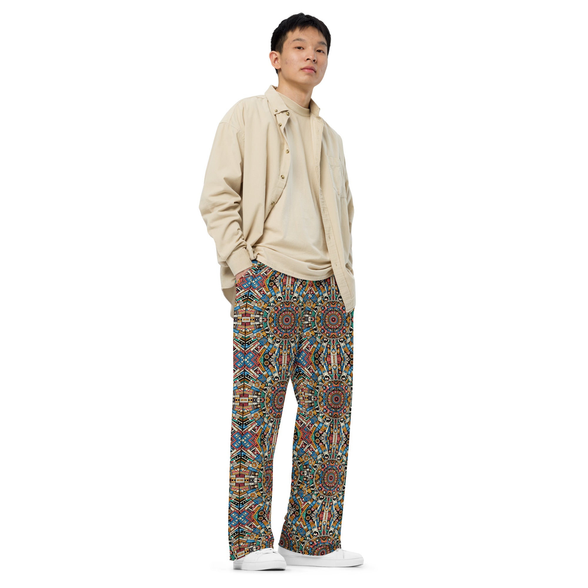 Abstract Kaleidoscope unisex wide-leg pants