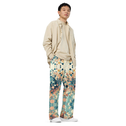 Abstract Paint unisex wide-leg pants