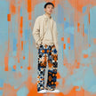 Abstract Splat unisex wide-leg pants