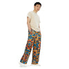 Blue and Burnt Orange unisex wide-leg pants