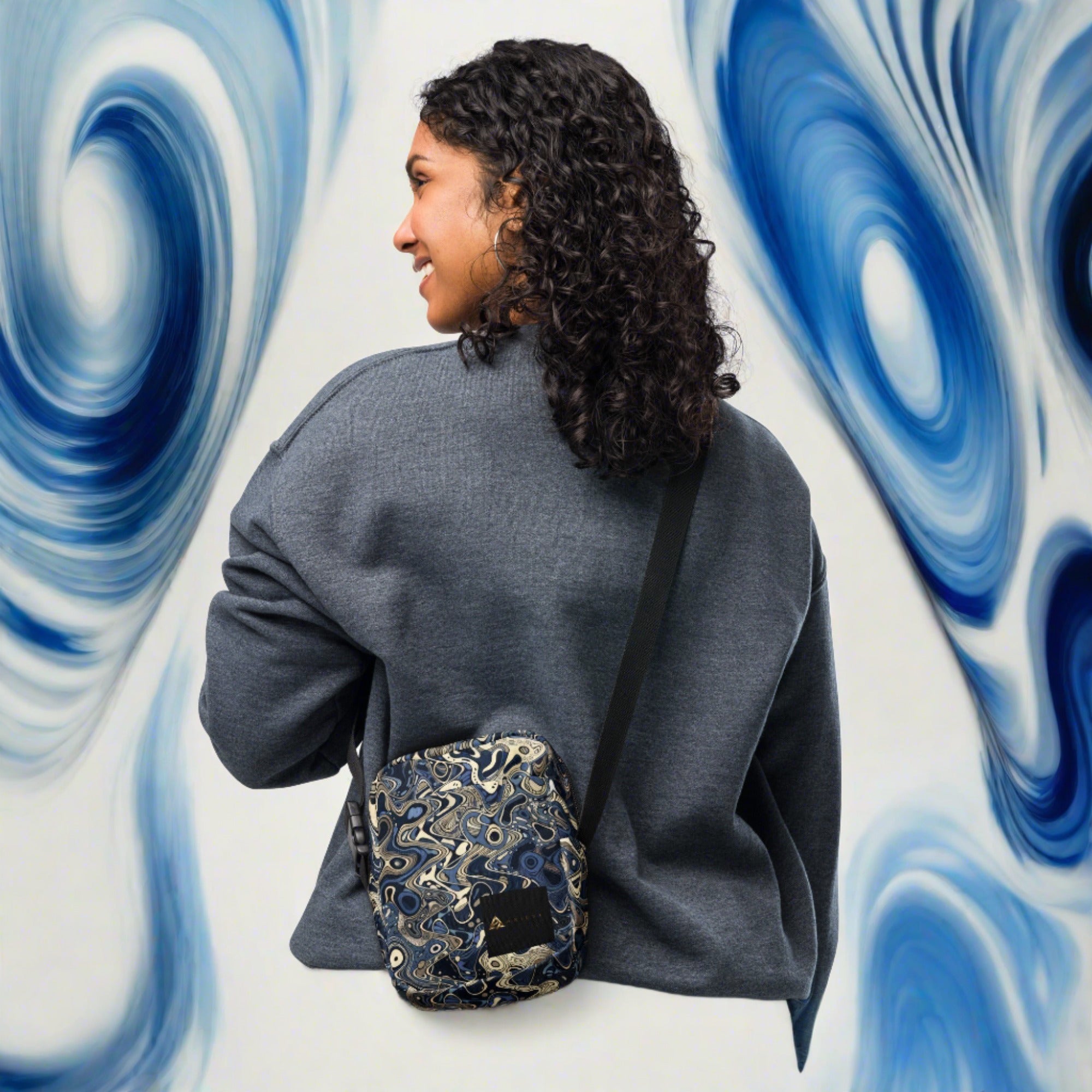 Abstract Wave Utility crossbody bag