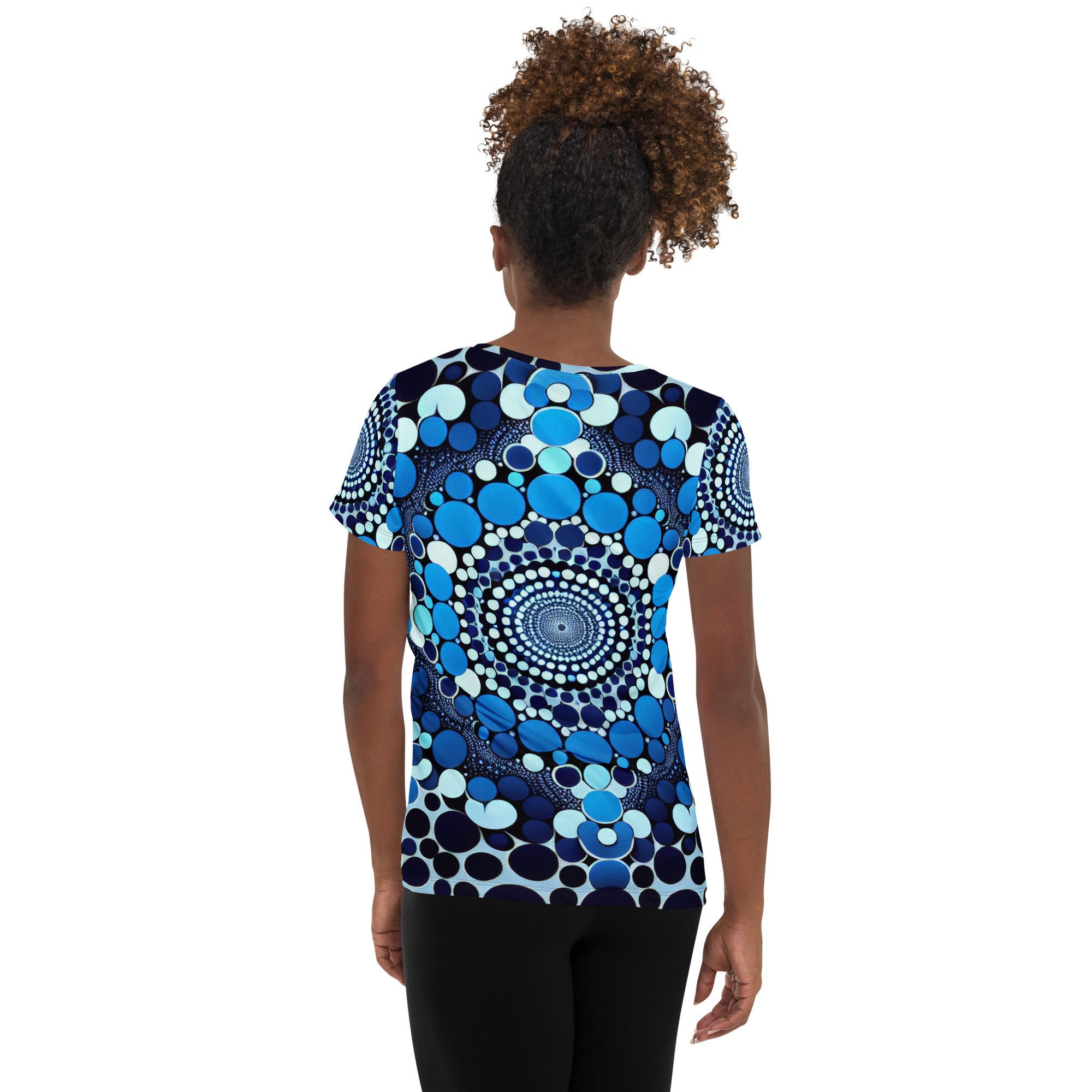 Blue Dots All-Over Print Women's Athletic T-shirt