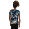 Blue Abstract Distortion Women's Athletic T-shirt