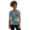 Blue Paisley Women's Athletic T-shirt