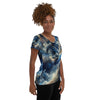 Blue Abstract Distortion Women's Athletic T-shirt