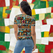 Multicolor Ethnic Print Women's T-shirt