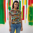 Multicolor Ethnic Print Women's T-shirt