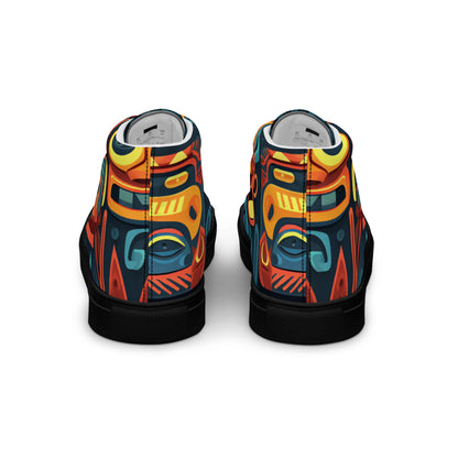 Tribal Pattern Men’s high top canvas shoes