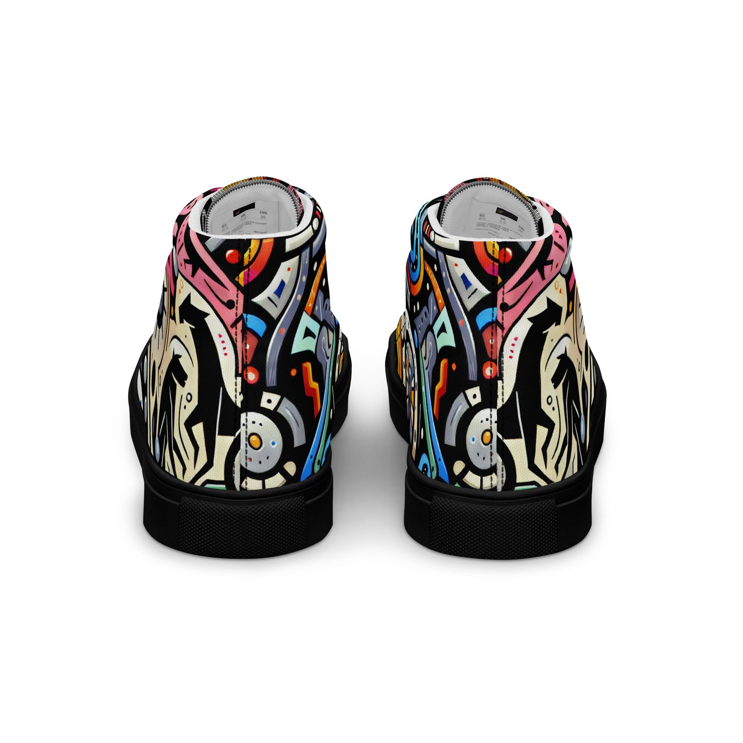 Abstract Animals Men’s high top canvas shoes