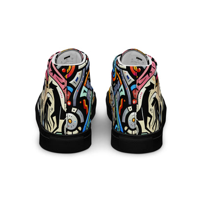 Abstract Animals Men’s high top canvas shoes