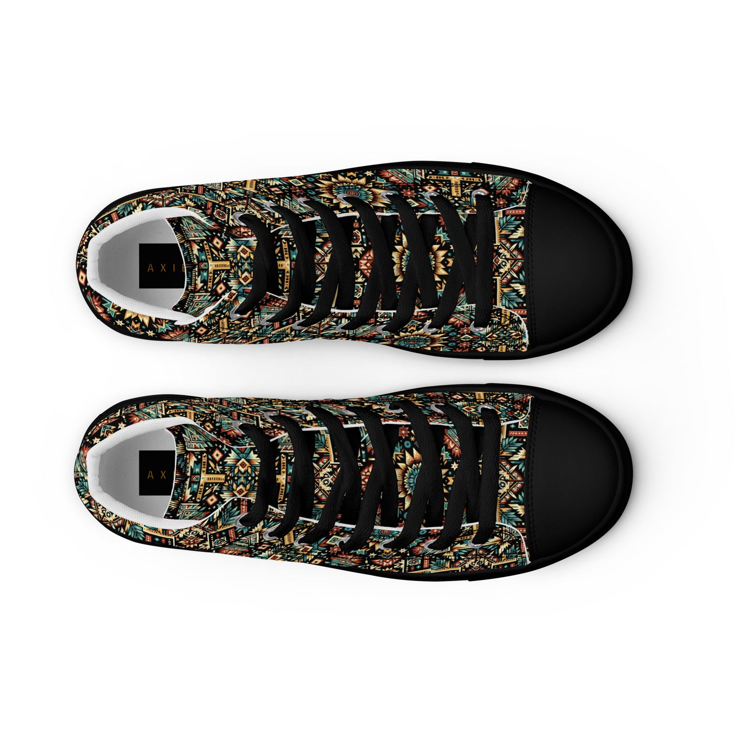 Multi Color Print Men’s high top canvas shoes