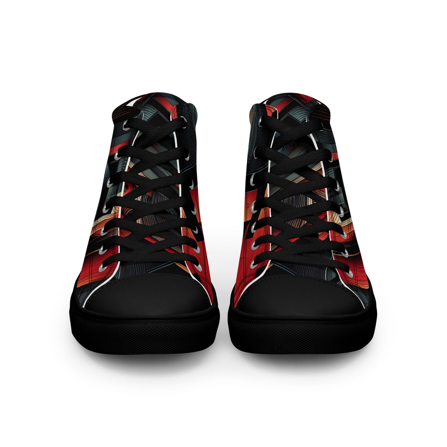 Abstract Multi Color Men’s high top canvas shoes