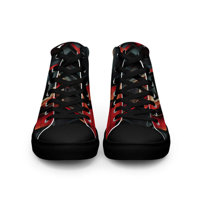 Abstract Multi Color Men’s high top canvas shoes