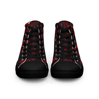 Red and Black Men’s high top canvas shoes