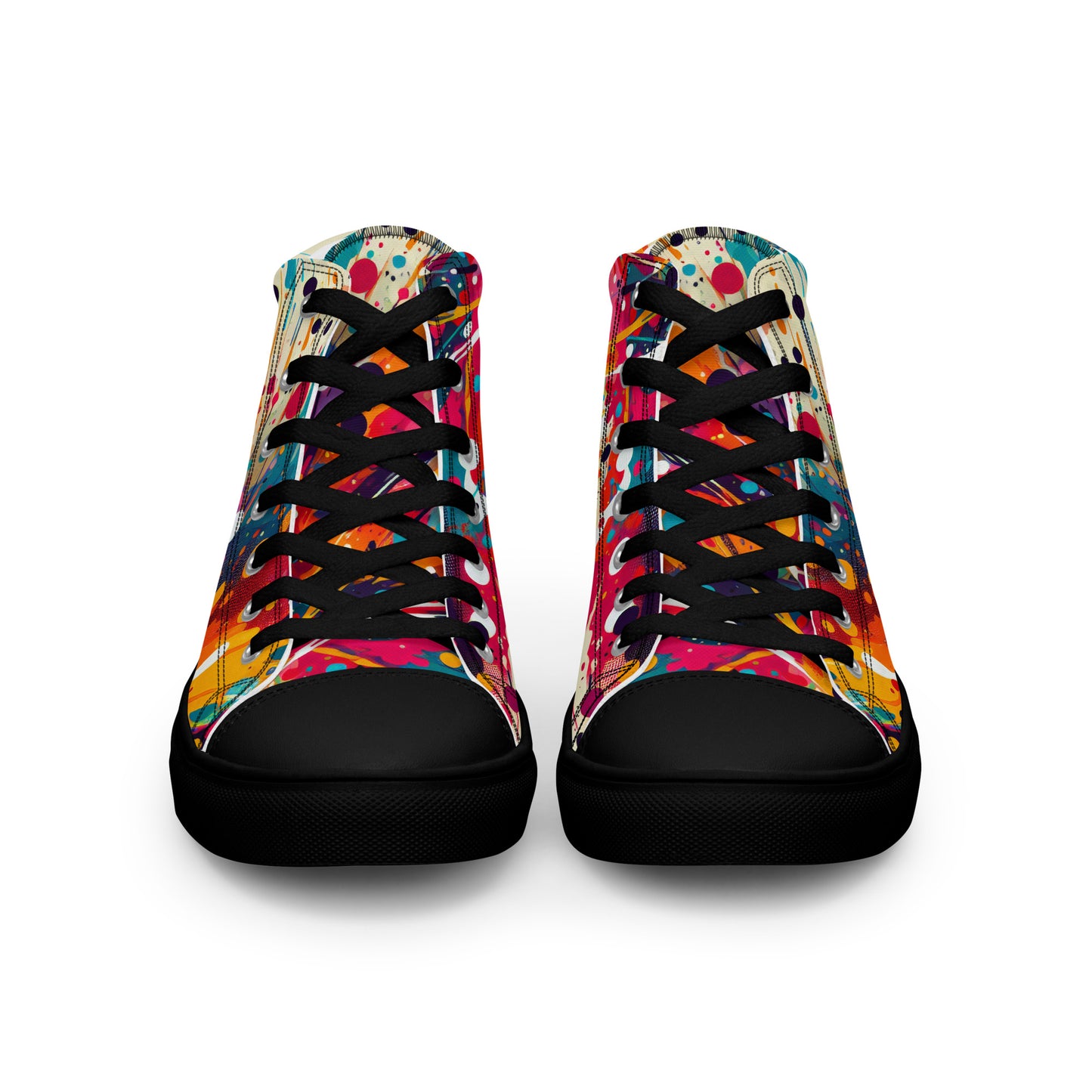 Paint Splatter Men’s high top canvas shoes