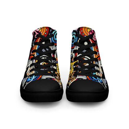 Abstract Animals Men’s high top canvas shoes