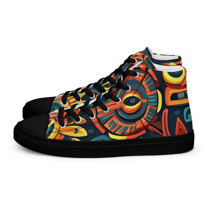 Tribal Pattern Men’s high top canvas shoes