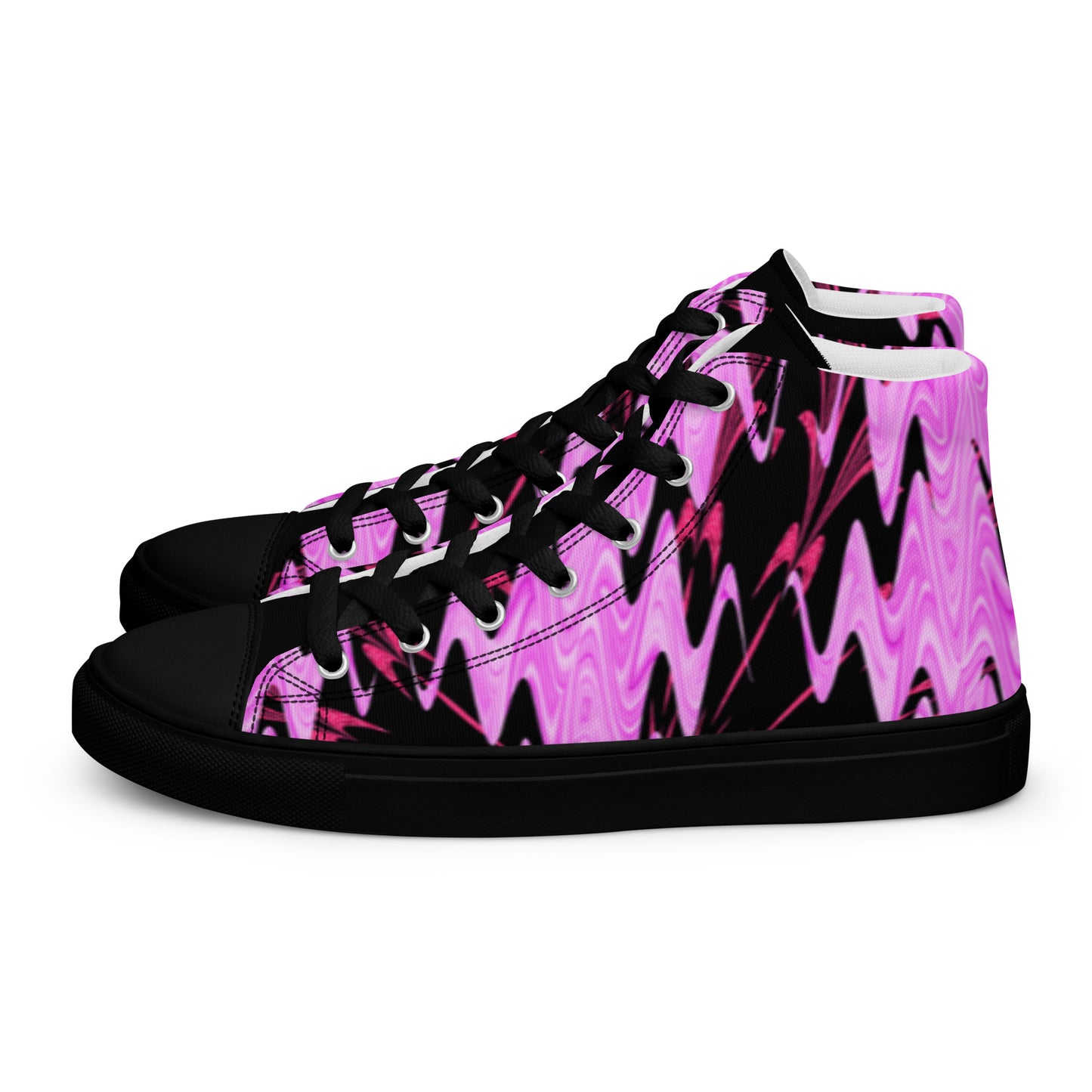 Funky Purple Men’s high top canvas shoes