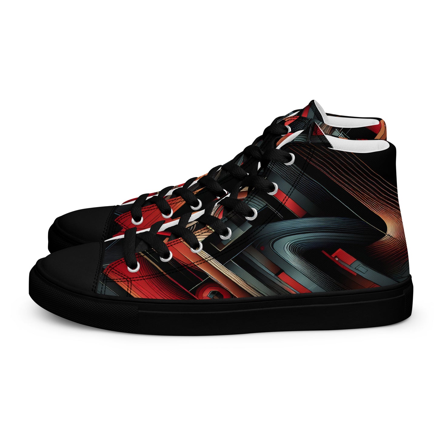 Abstract Multi Color Men’s high top canvas shoes