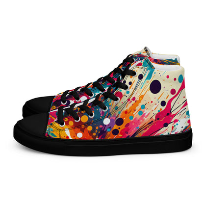 Paint Splatter Men’s high top canvas shoes