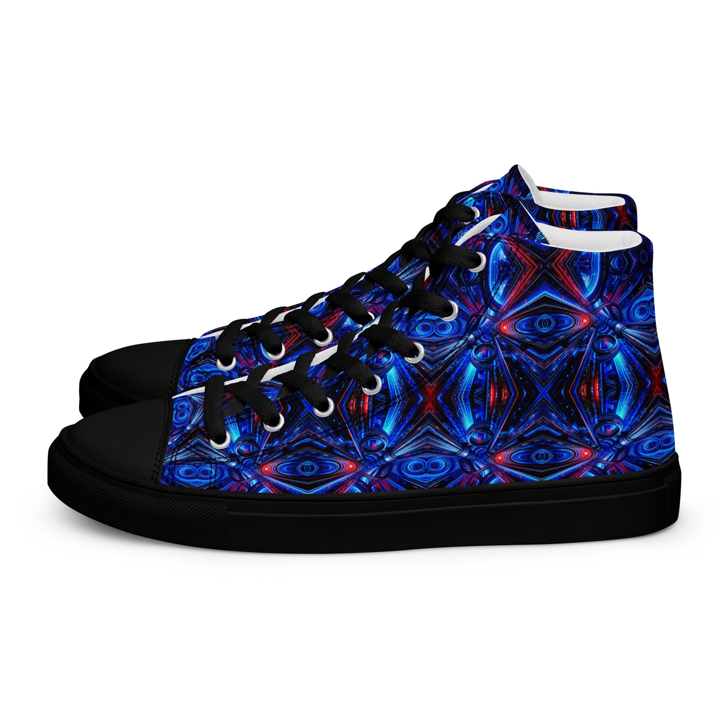 Blue Lights Men’s high top canvas shoes