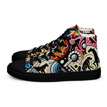 Abstract Animals Men’s high top canvas shoes