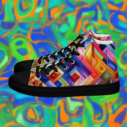 Multicolor Men’s high top canvas shoes