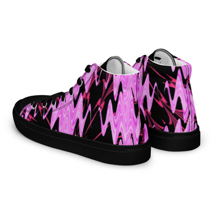 Funky Purple Men’s high top canvas shoes