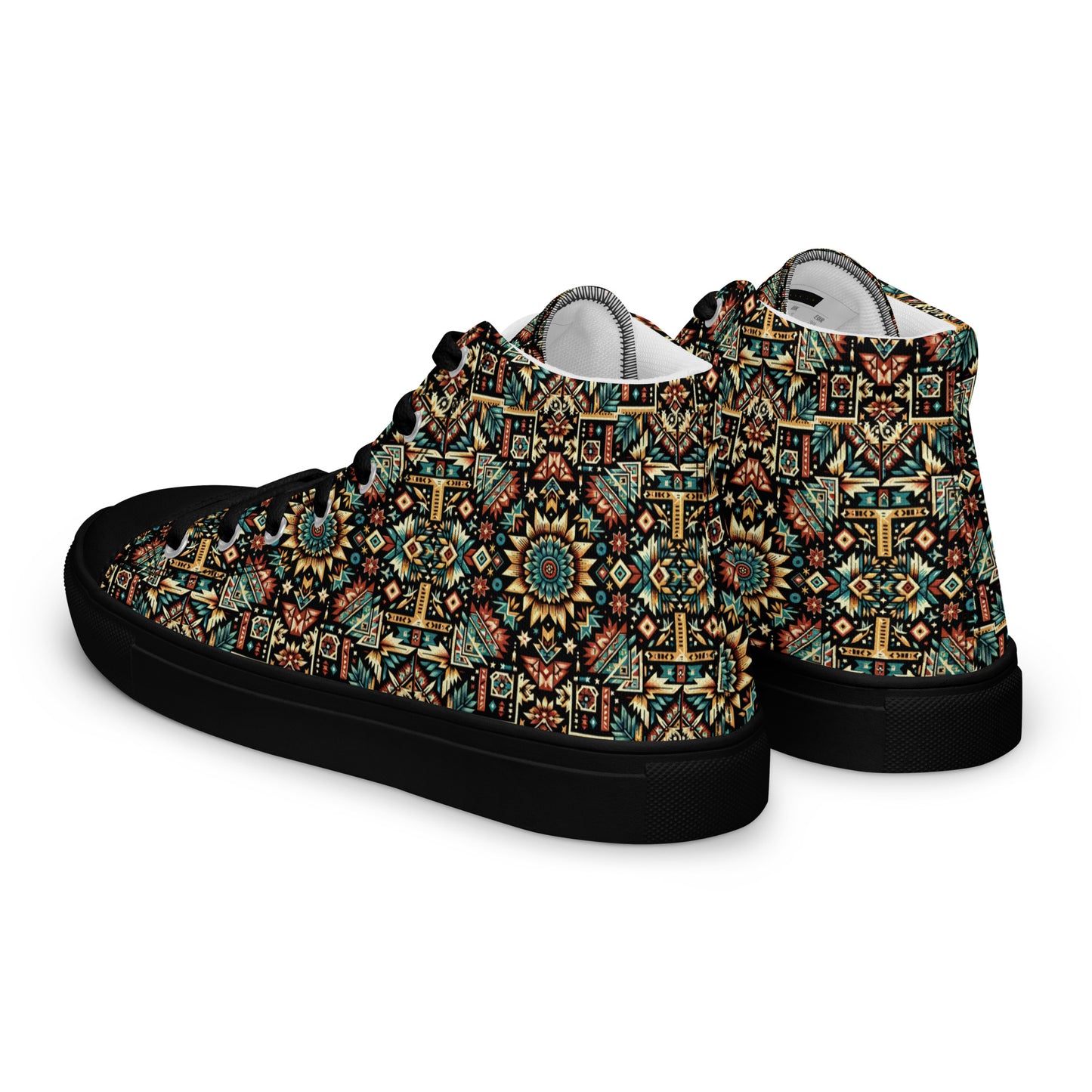 Multi Color Print Men’s high top canvas shoes