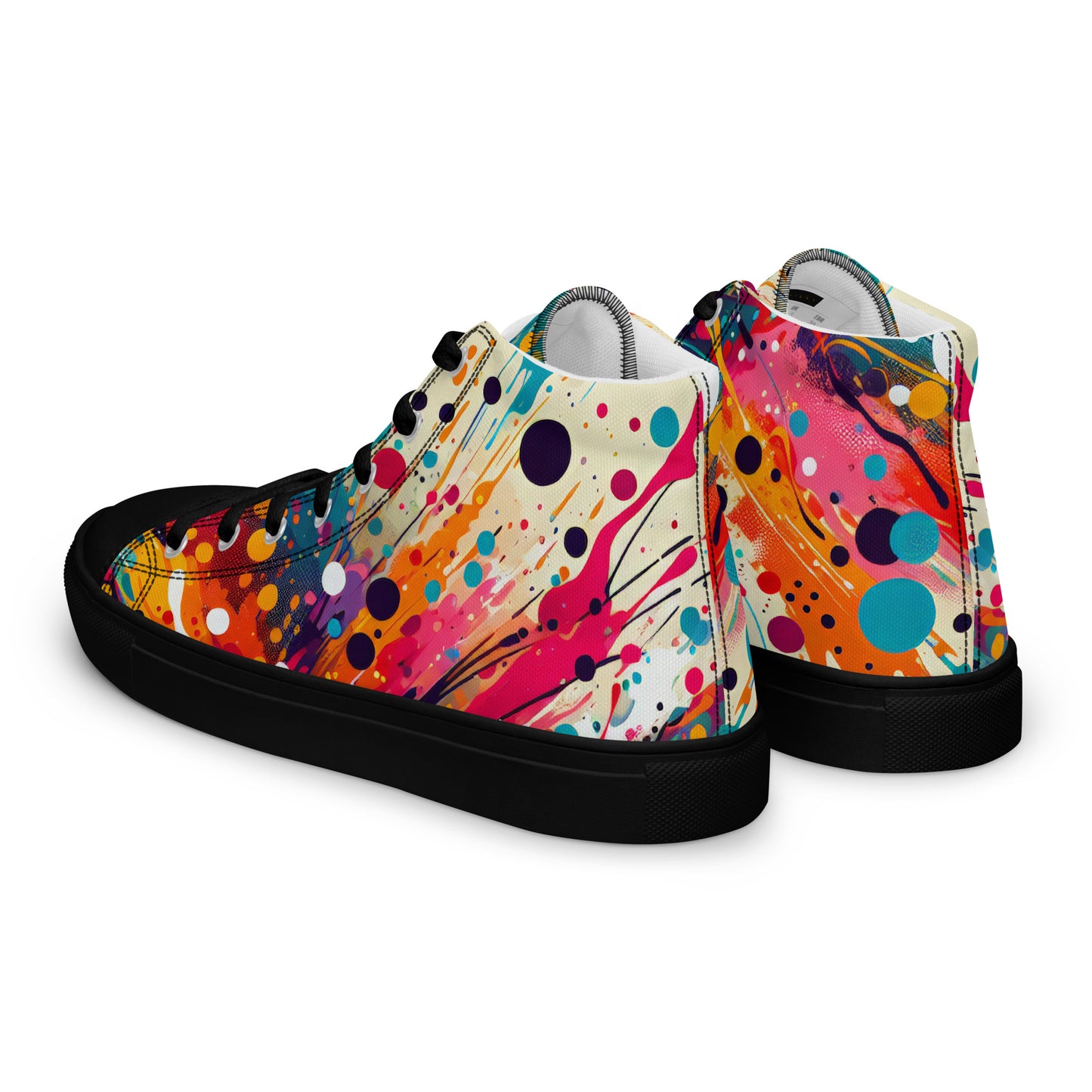 Paint Splatter Men’s high top canvas shoes