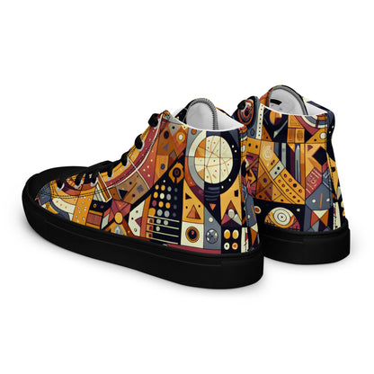 Abstract Future Men’s high top canvas shoes