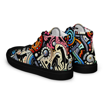 Abstract Animals Men’s high top canvas shoes