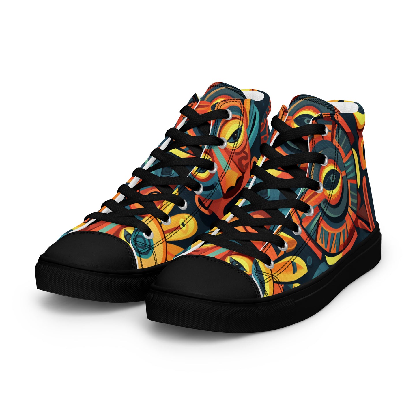 Tribal Pattern Men’s high top canvas shoes