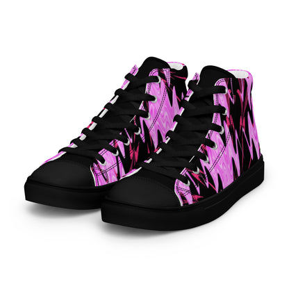 Funky Purple Men’s high top canvas shoes