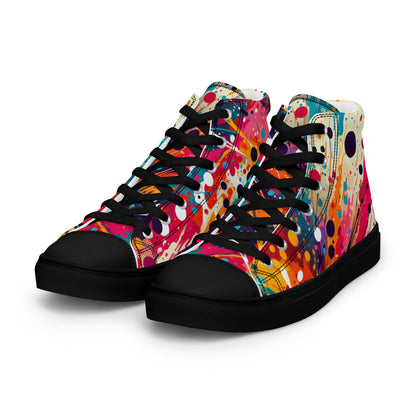 Paint Splatter Men’s high top canvas shoes