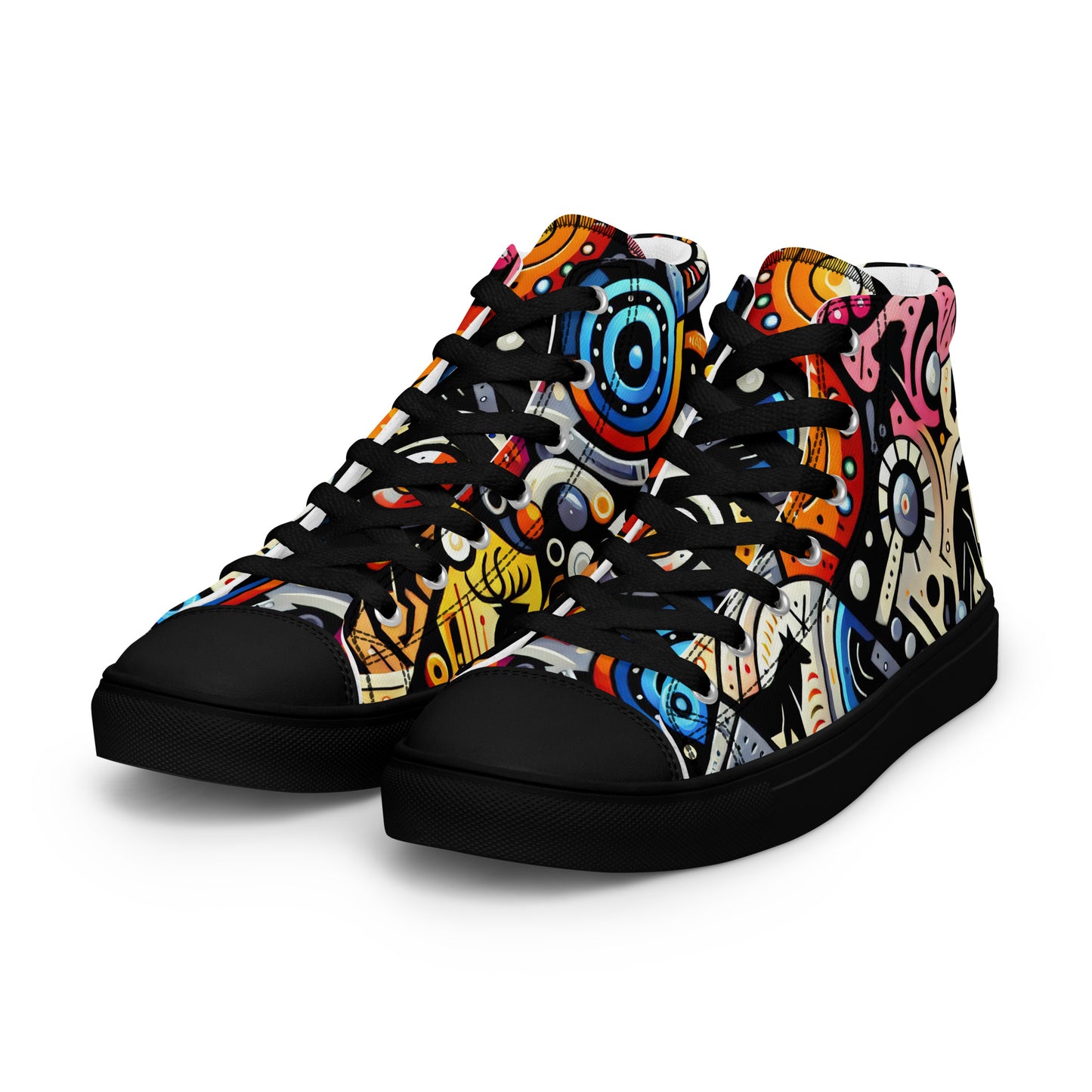 Abstract Animals Men’s high top canvas shoes